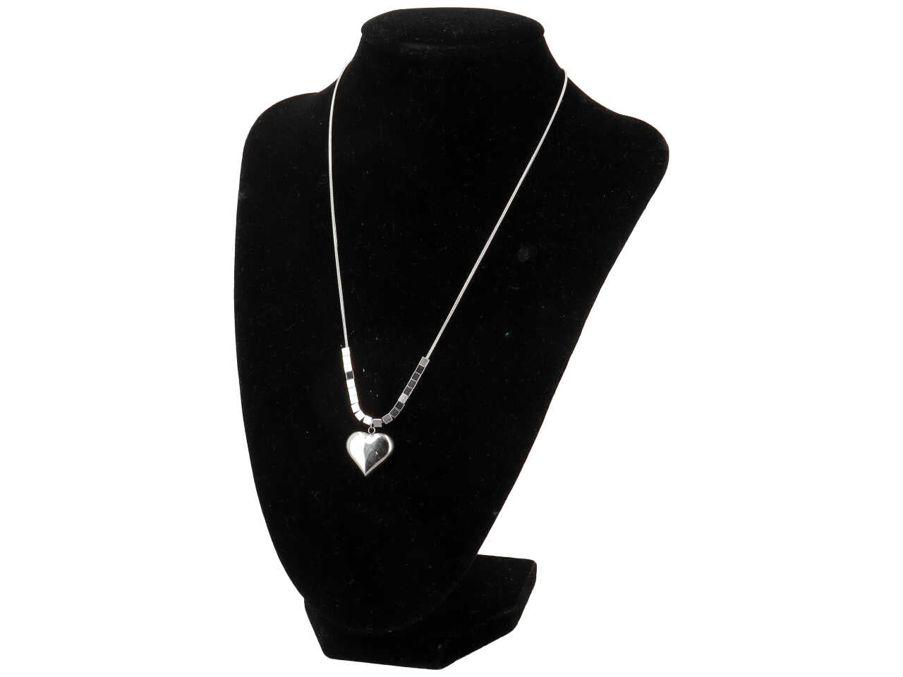 Collana con cubetti e ciondolo a forma di cuore 3d