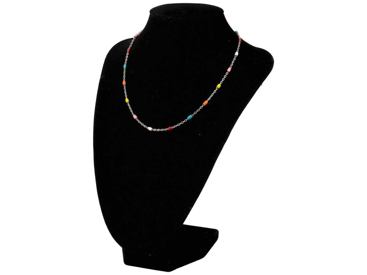 Collana con barilotti multicolor