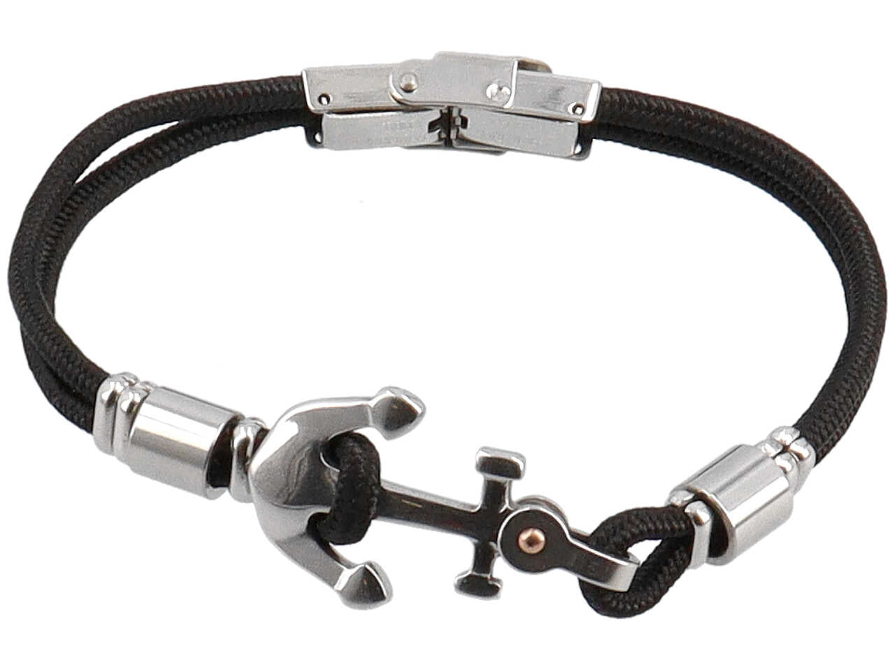 Bracciale a v 2 fili corda e ancora stilizzata