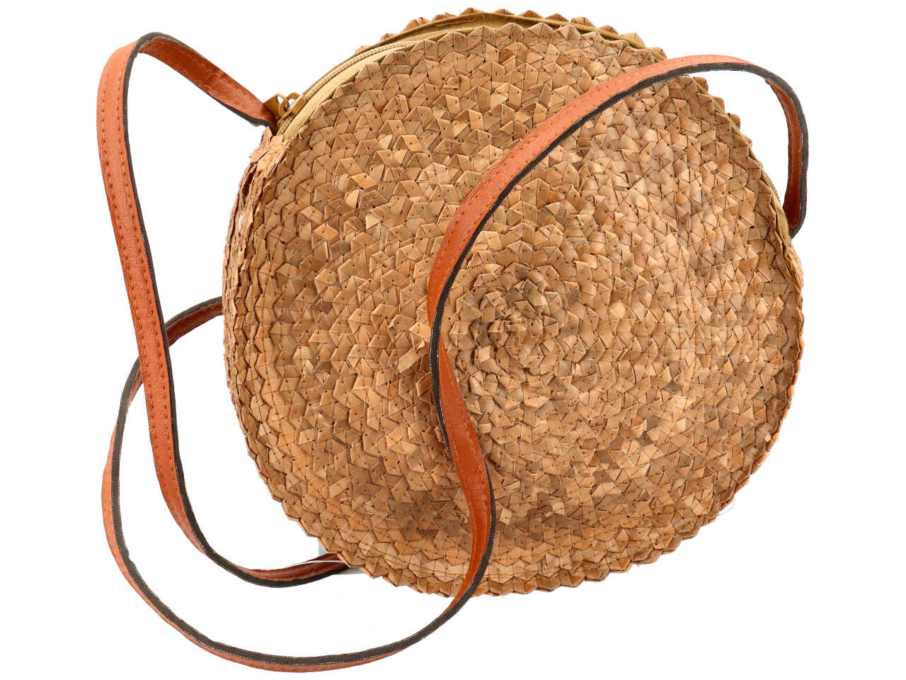 Borsa rotonda 25 cm colore beige