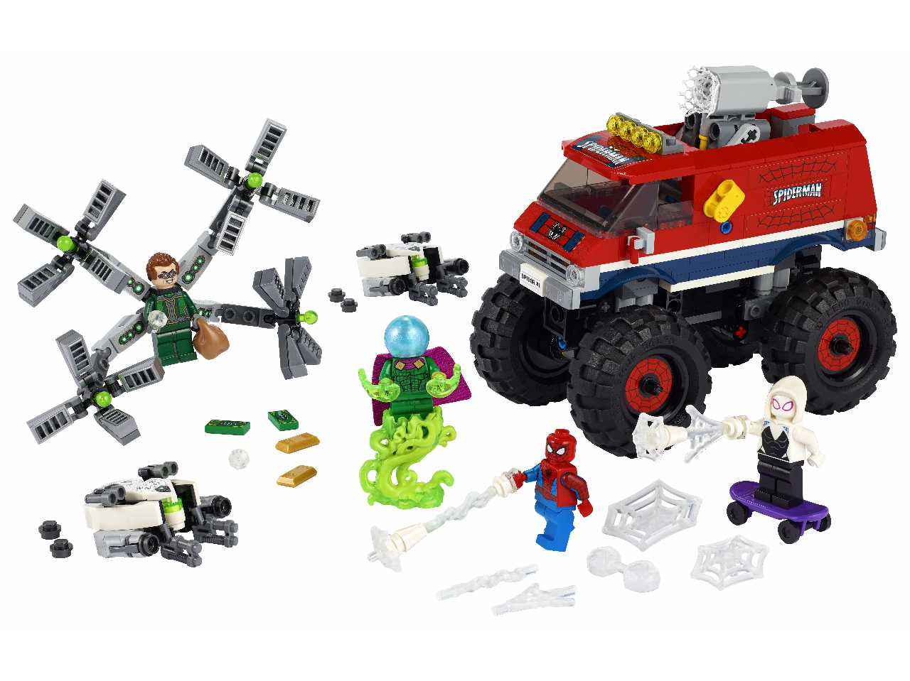 Lego marvel super heroes monster truck di spider-man vs. mysterio.