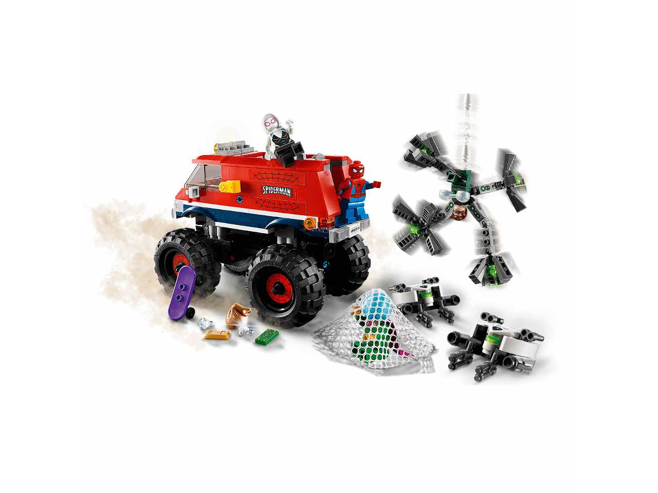Lego marvel super heroes monster truck di spider-man vs. mysterio.