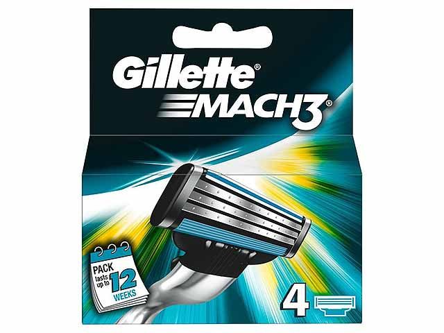 gillette mach 3 ricambi 4 pezzi