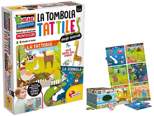 montessori plus tombola tattile animali 72460