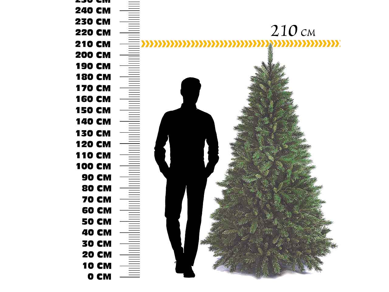 Albero di natale newtiffany 210cm d.129cm 1078 rami montaggio a gancio pvc $