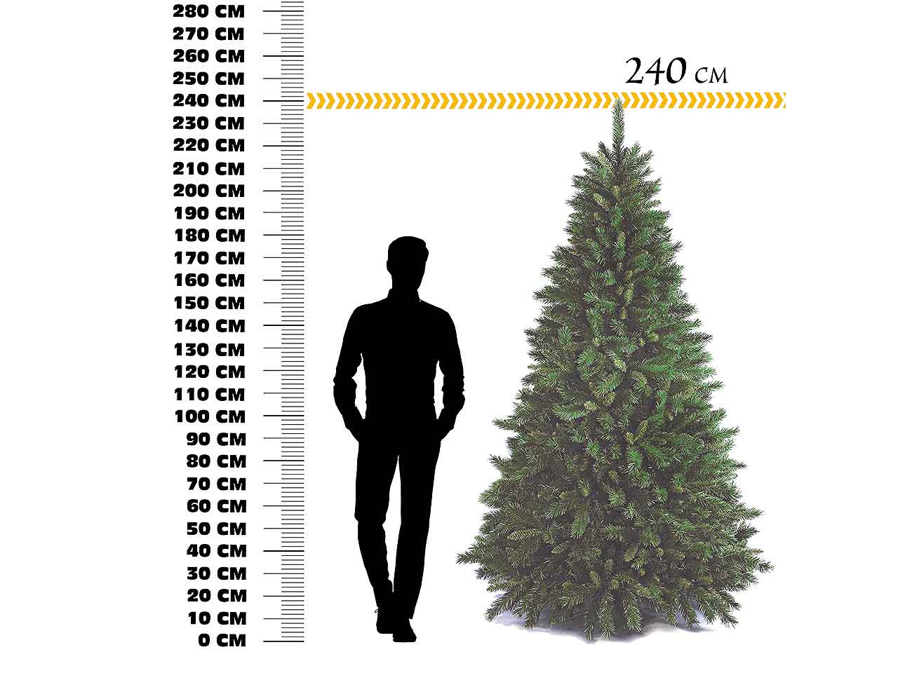 Albero di natale newtiffany 240cm d.142cm 1516 rami montaggio a gancio pvc $