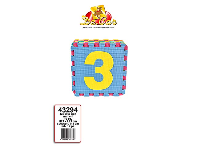 Tappeto numeri 10 pezzi 29x29cm 43294