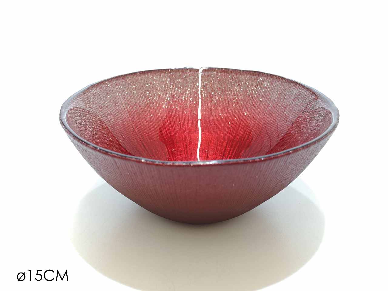 Coppetta diametro 15cm rosso con glitter