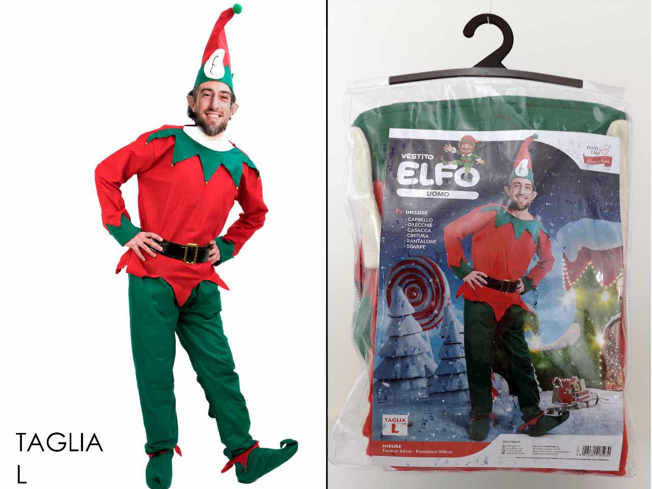 vestito elfo uomo taglia xl