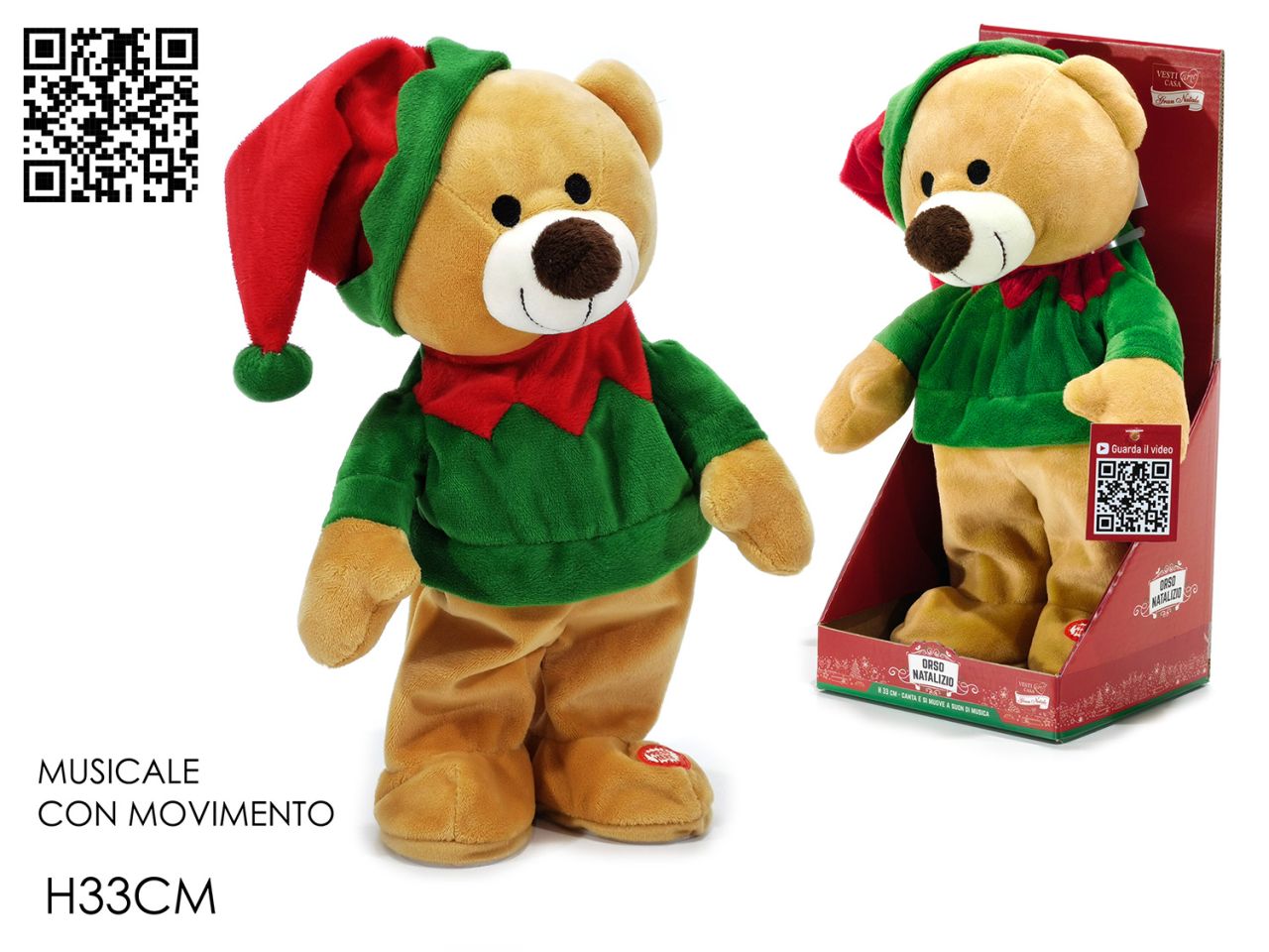 Orso natalizio danzante musicale