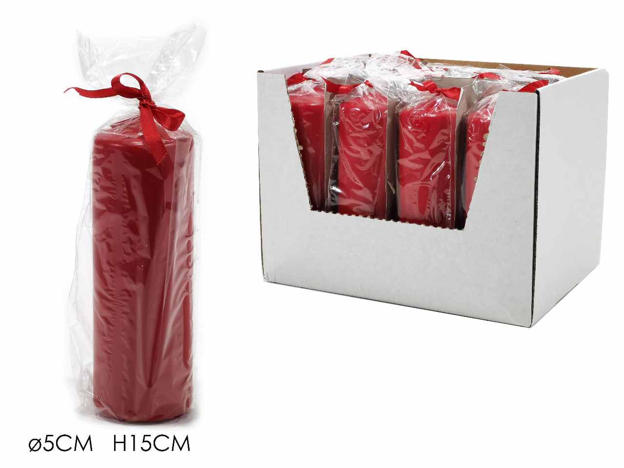 Moccolo diametro 5xh15cm rosso