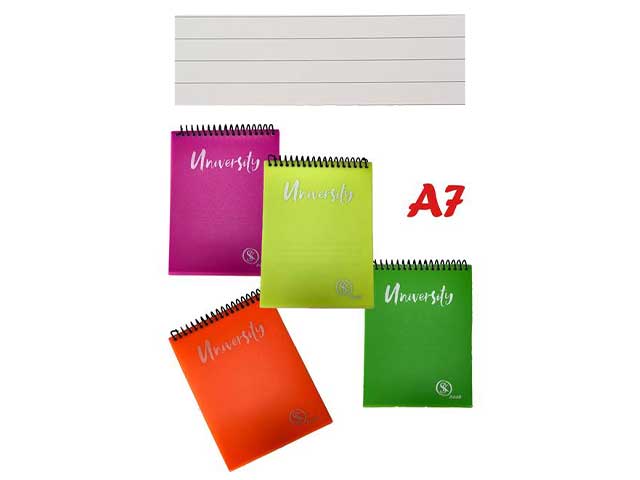 Block notes a7 spirale fluo 1r