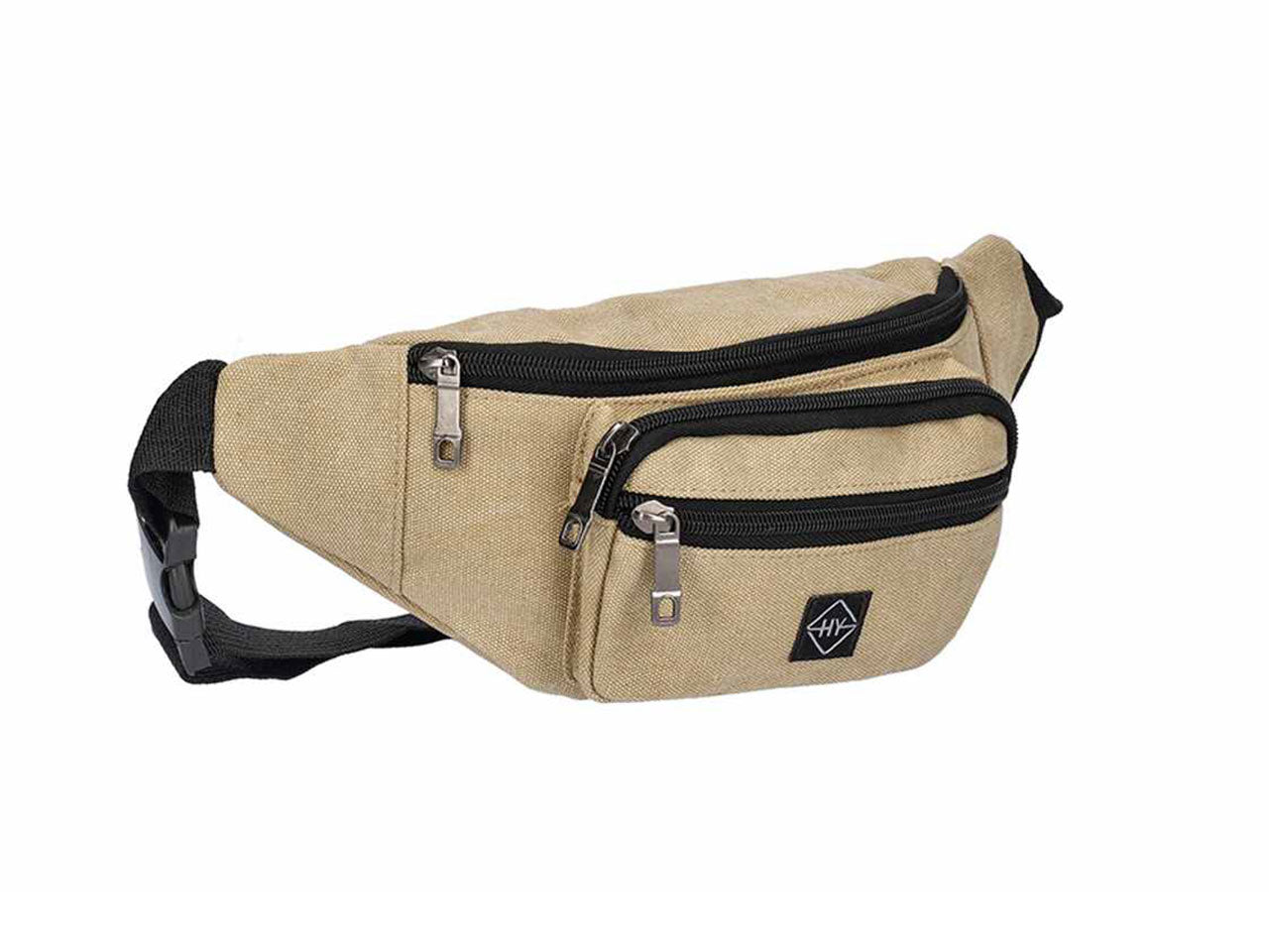 Marsupio multitasche canvas colore beige 30x13x10cm