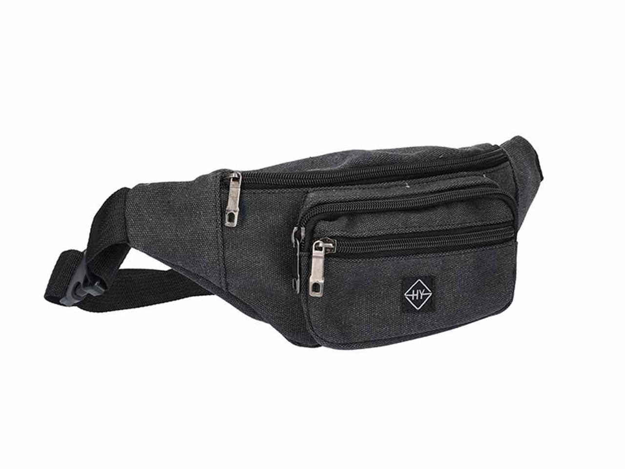 Marsupio multitasche canvas colore nero 30x13x10cm