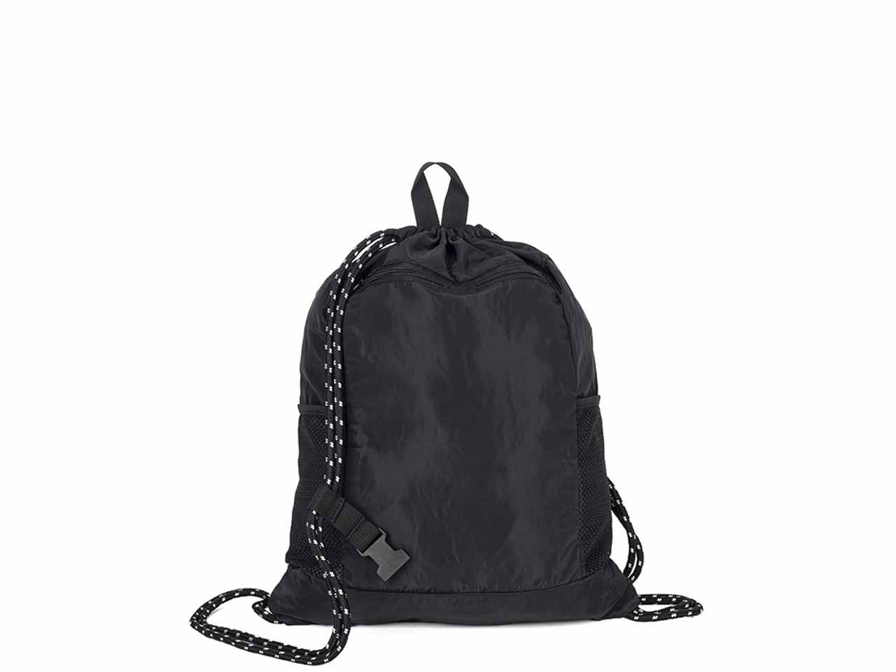 Sacca/zaino bicolore con tasche in rete colore nero 35x45cm