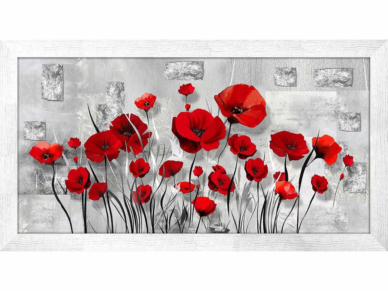 Quadro 50x100 poppy grigio