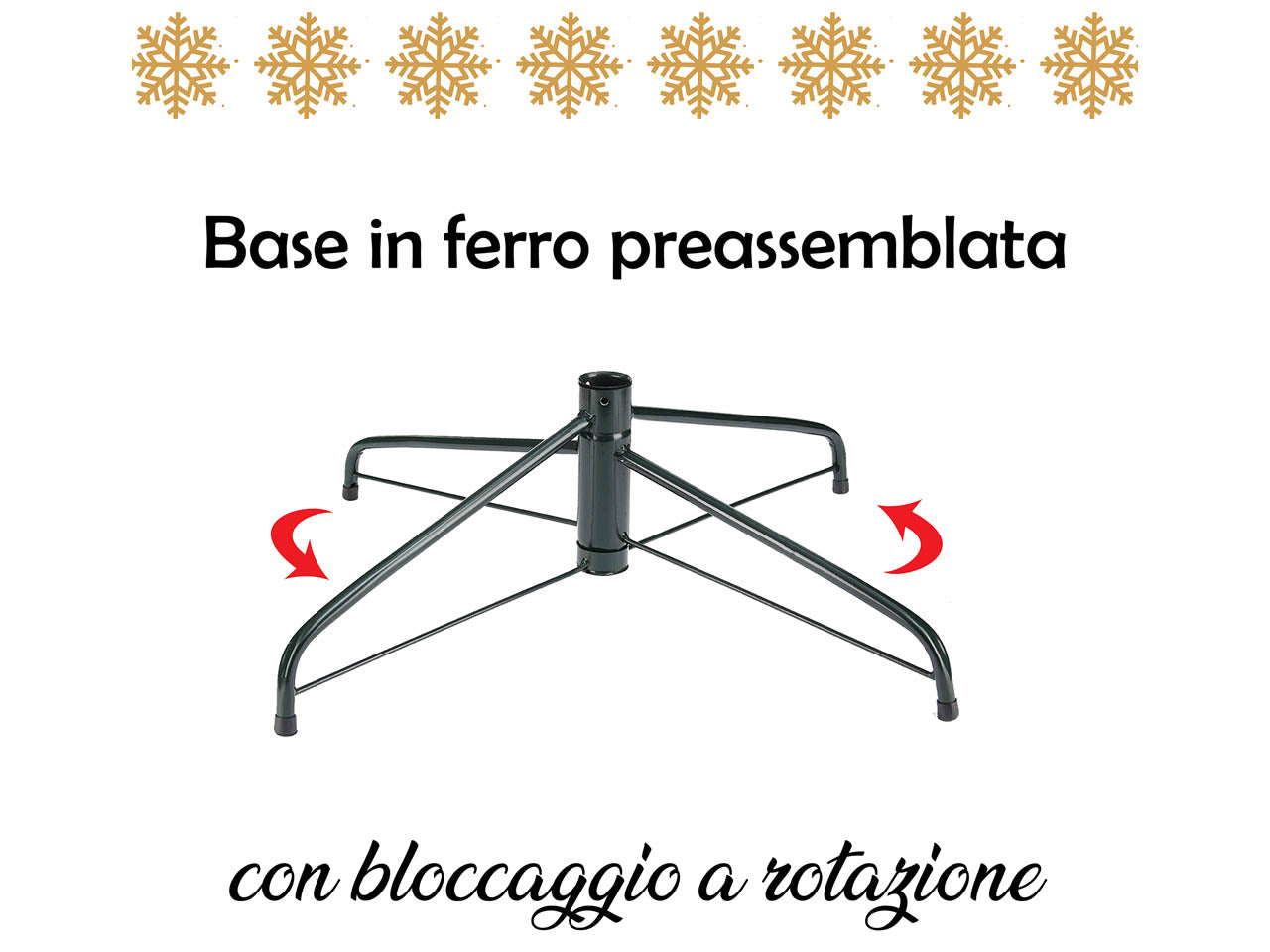 Albero di natale slim montana innevato 240cm 910 rami diametro 109cm