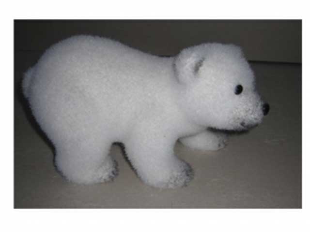 orsetto bianco floccato 13x23x11cm