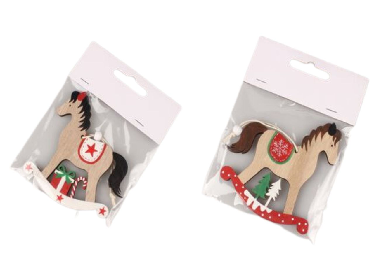 Cavallo a dondolo in legno misura h8x8,5cm in 2 colori