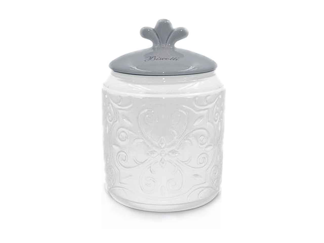 Biscottiera ceramica grigio 82081