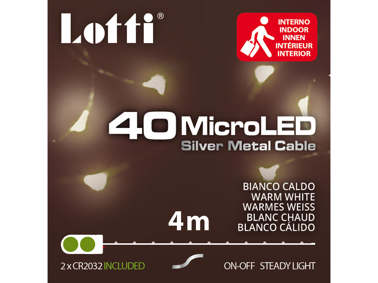 luci in filo metallico a batteria bianco caldo in metallo 40 mini led uso interno filo argento a batteria