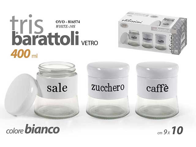 barattolo 3 pezzi 400ml bianco 816574