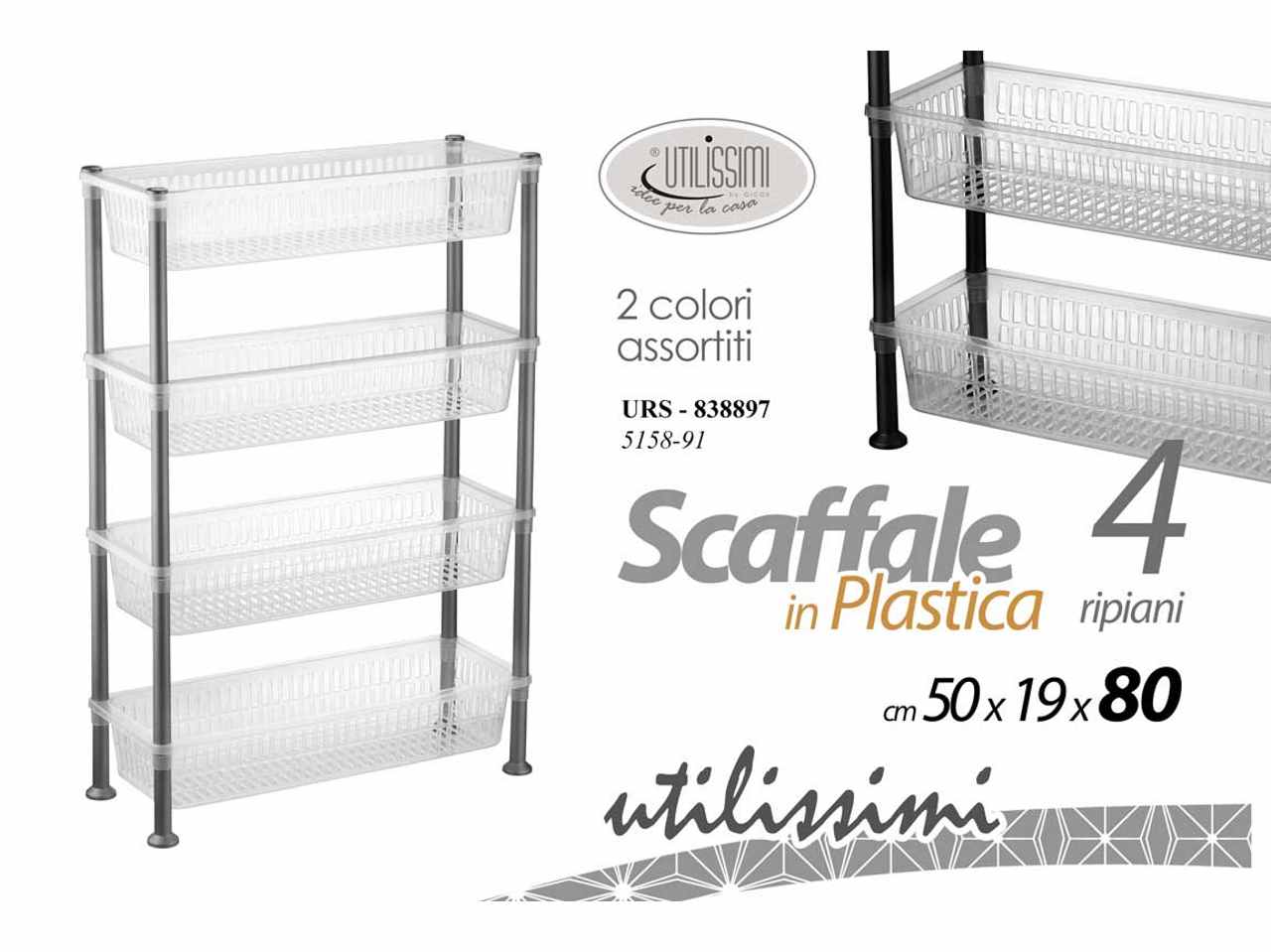 Scaffale plastica 4rip.50x19x80cm838897