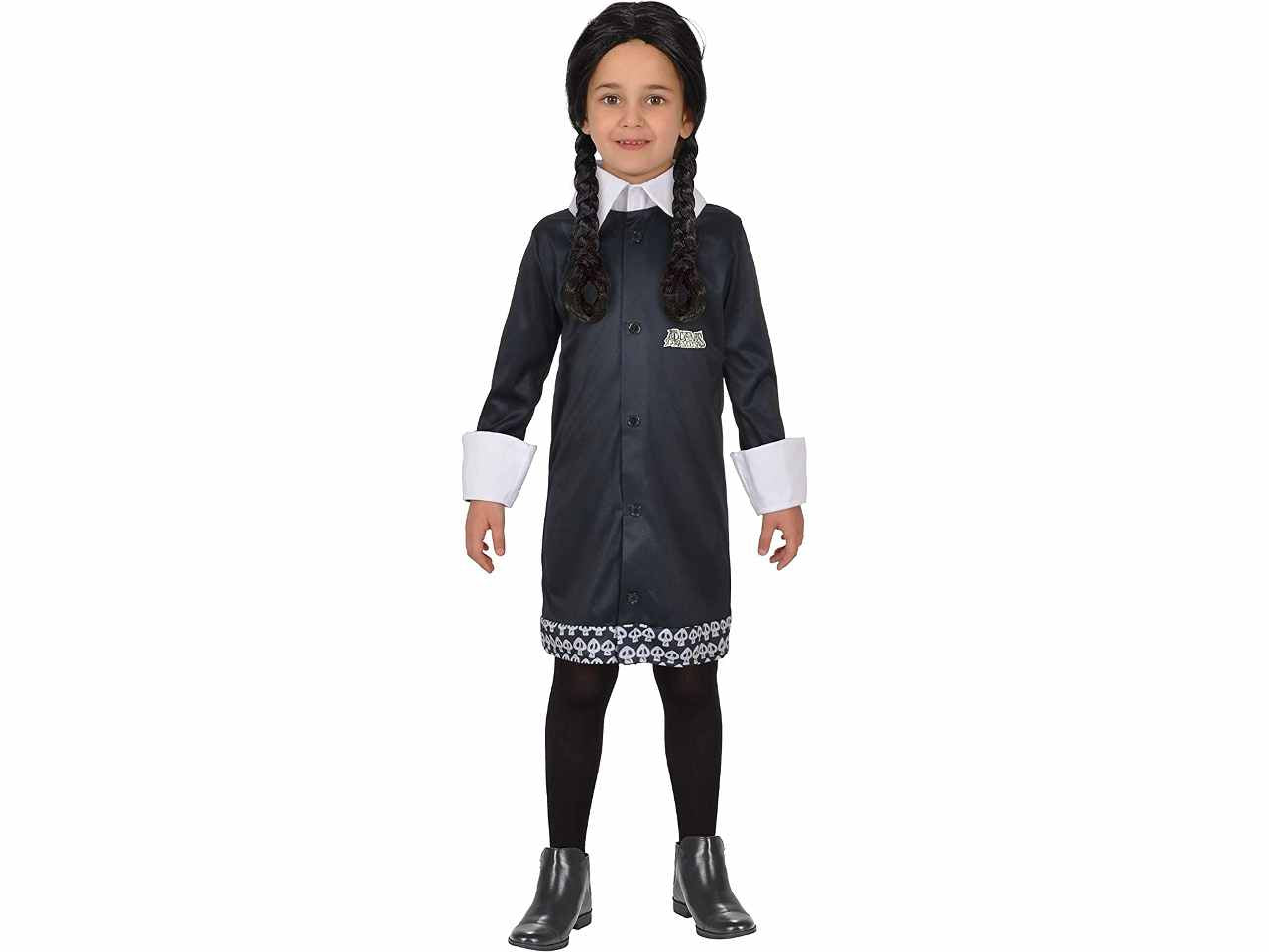 Costume di carnevale mercoledi' addams family misura 8-10 anni