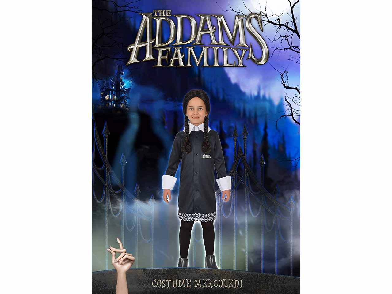 Costume di carnevale mercoledi' addams family misura 8-10 anni