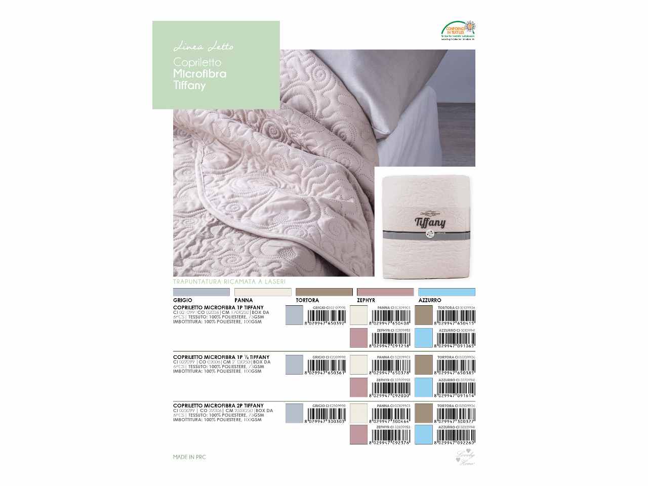 copriletto tiffany 1p tortora 02109906