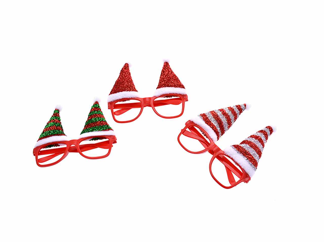 Occhiali con cappello babbo natale 16x14cm