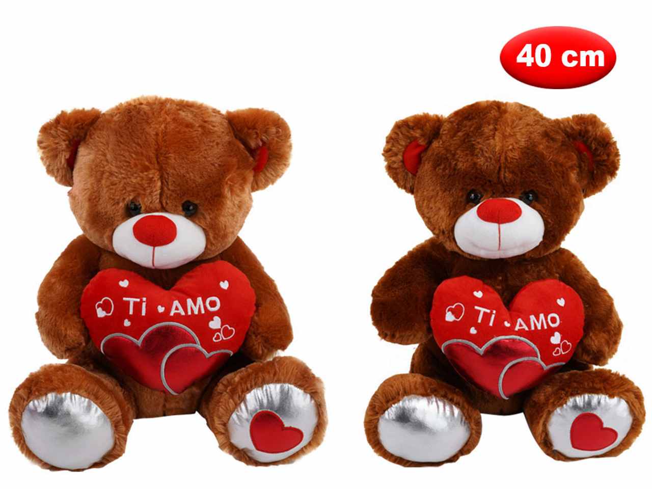PELUCHE ORSO CON CUORE E SCRITTA TI AMO 40CM