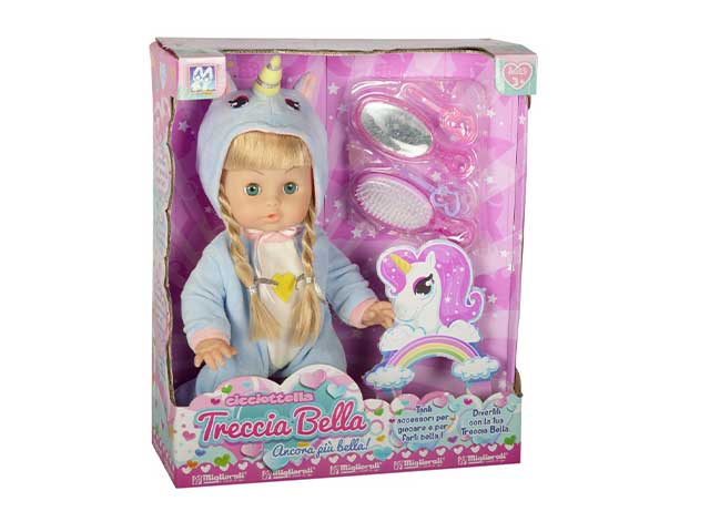 Bambola treccia bella unicorno b216