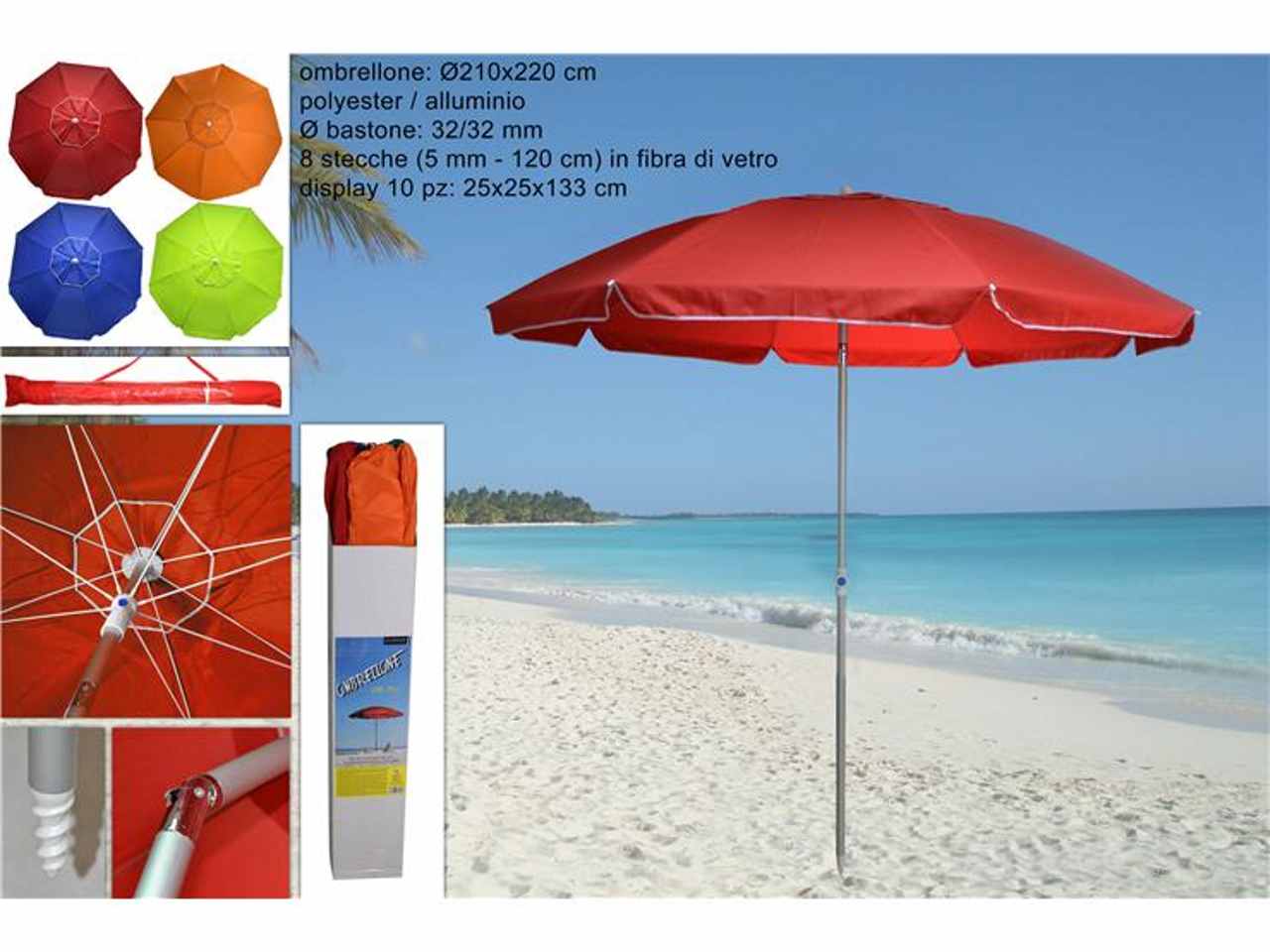 Ombrellone da spiaggia 120/8/32cm