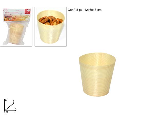 Bicchiere per stuzzichini 6cm 5 pezzi ro005671
