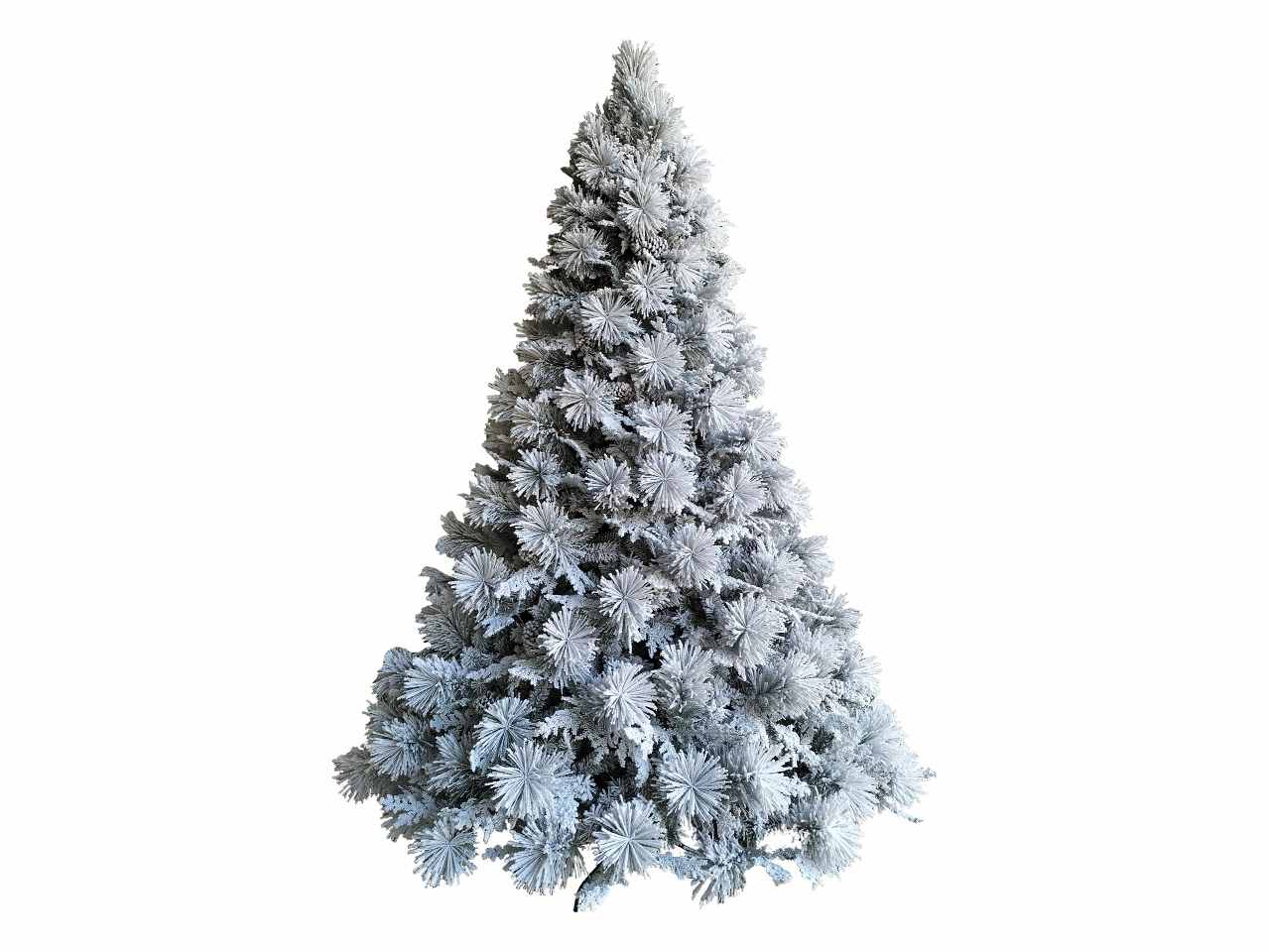 Albero di natale "crans montana" innevato con pigne 240cm