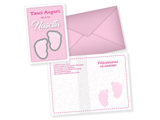 Biglietto tanti auguri nascita bimba