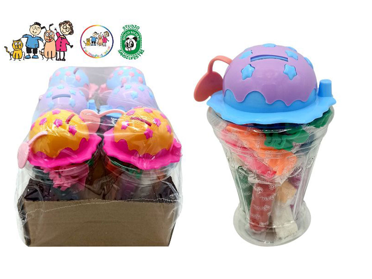 Plastilina tutteforme gelati 17cm 12 pezzi piu' 4 forme