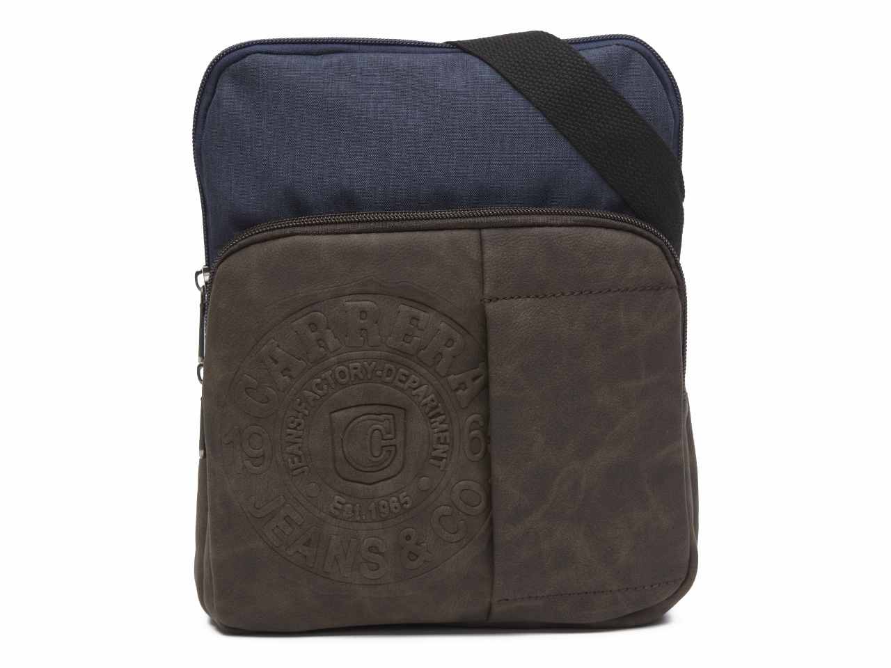 Borsa uomo vintage collection blu+marrone