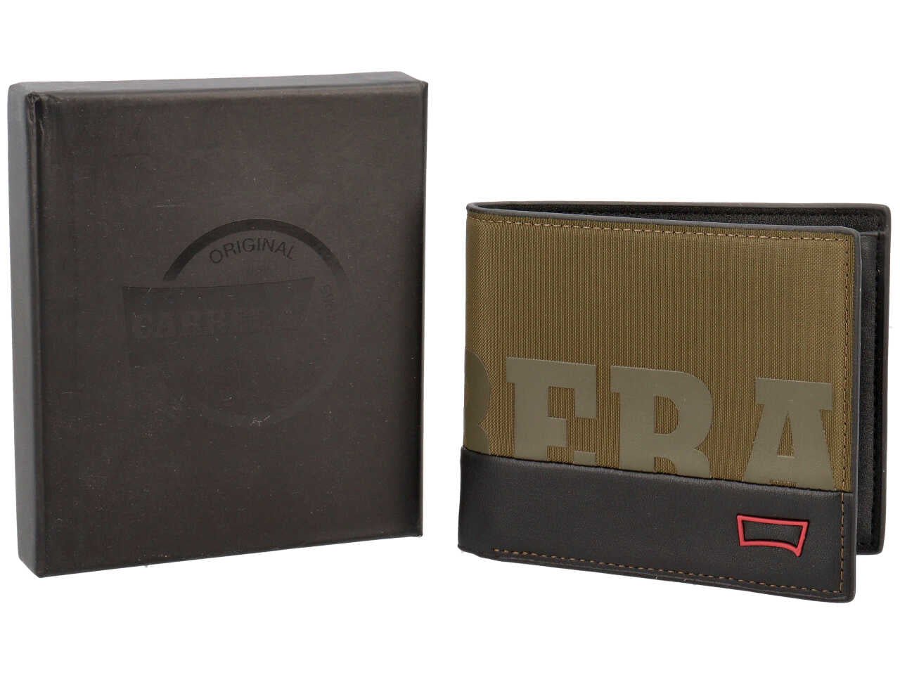 Portafoglio da uomo b-tech collection verde militare composizione: 100% pelle sintetica