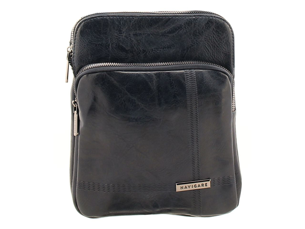 Borsello navigare in pelle sintetica misure 22x27,5x3,5cm colore blu