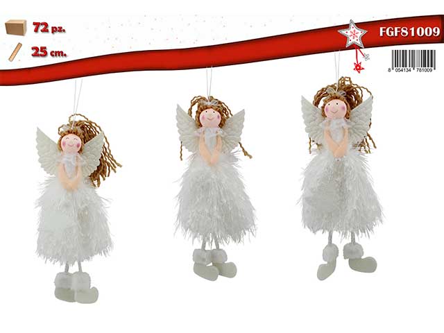 bambolina tessuto 25cm bianca