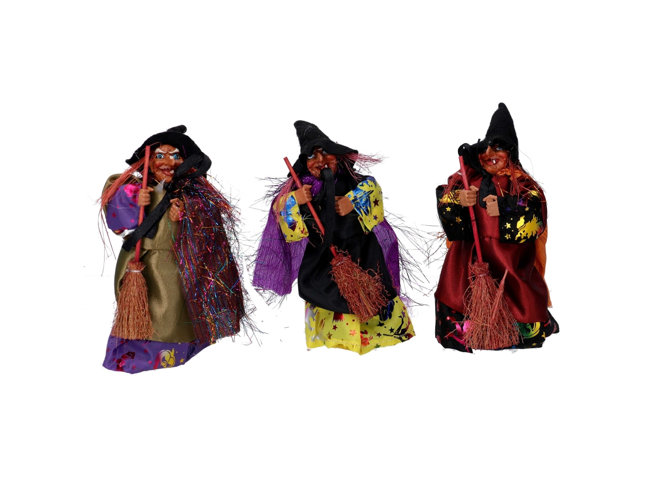 Befana con scopa misura 9x5xh.15cm assortita