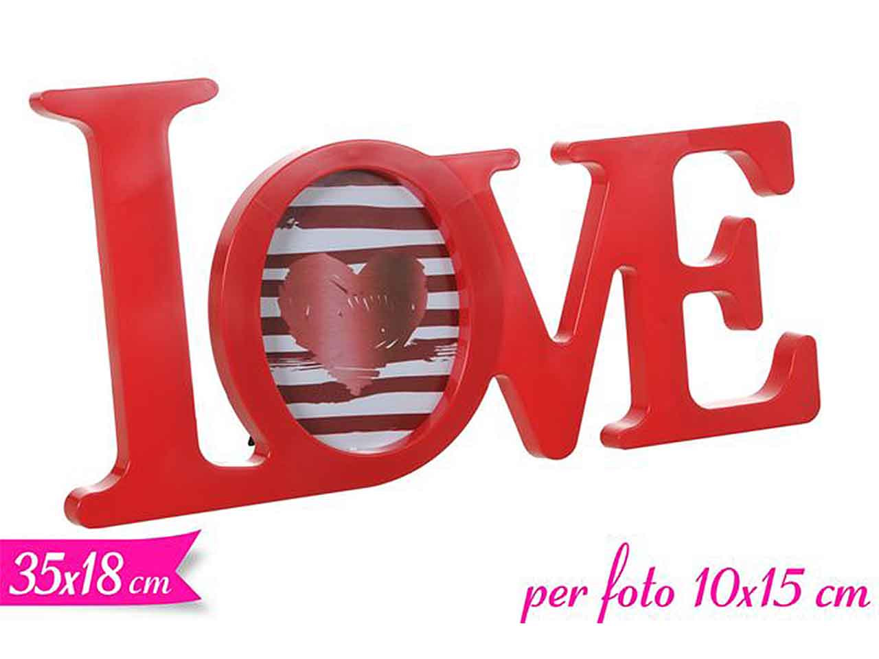 Scritta love con porta foto 35x18cm