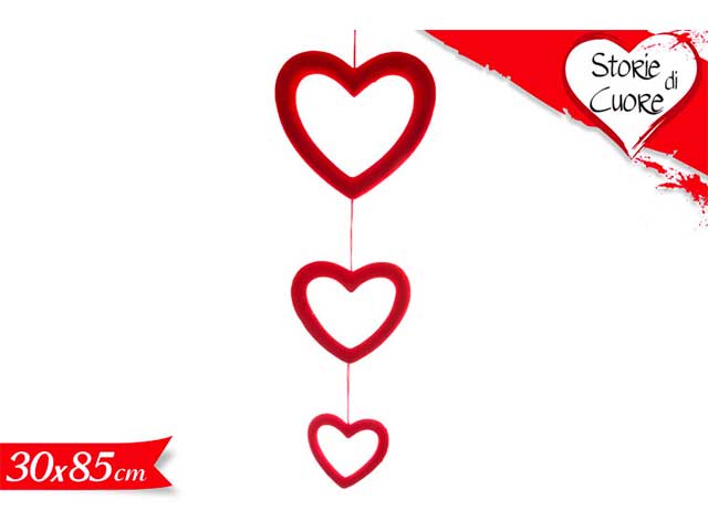 Pendaglio cuore 3pezzi 30x85cm