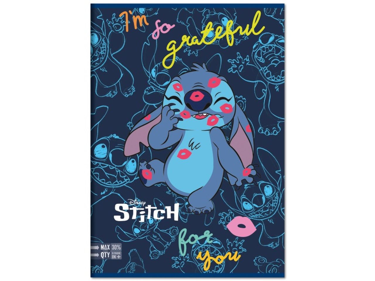 Quaderno a4 maxi rigatura 5m 100gr 96 pagine piu' copertina di lilo & stitch - assortiti