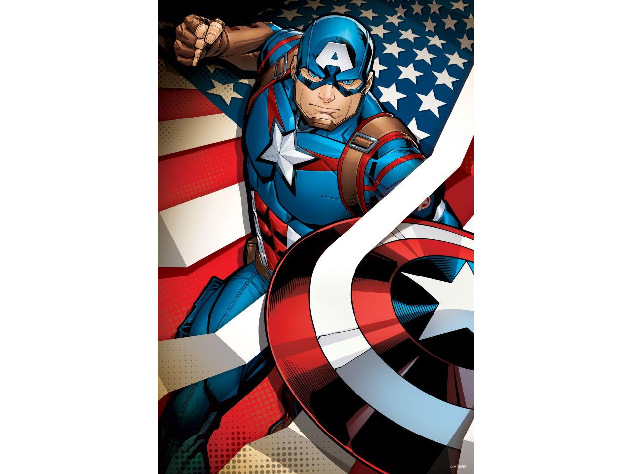 Grandi giochi puzzle 3d captain america latta da 300 pezzi