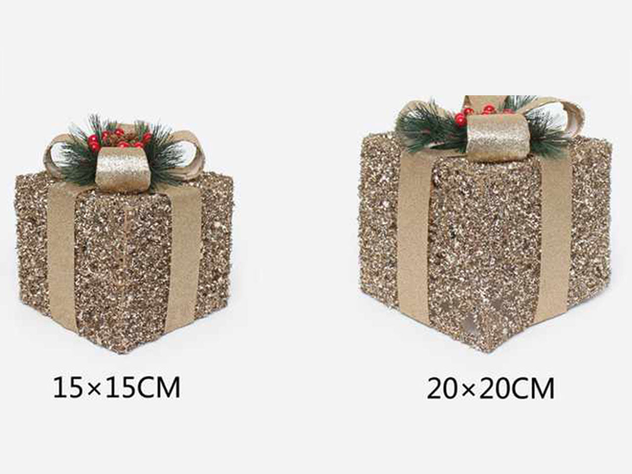 Coppia di pacchi regalo decorativi 20x20cm