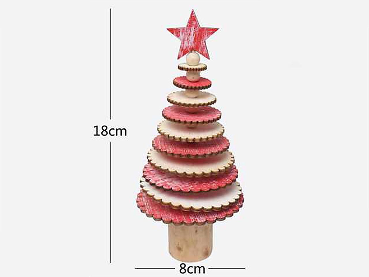 Albero di natale decorativo con rami a forma circolare 18x8cm