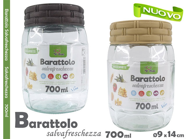 barattolo vetro/rattan